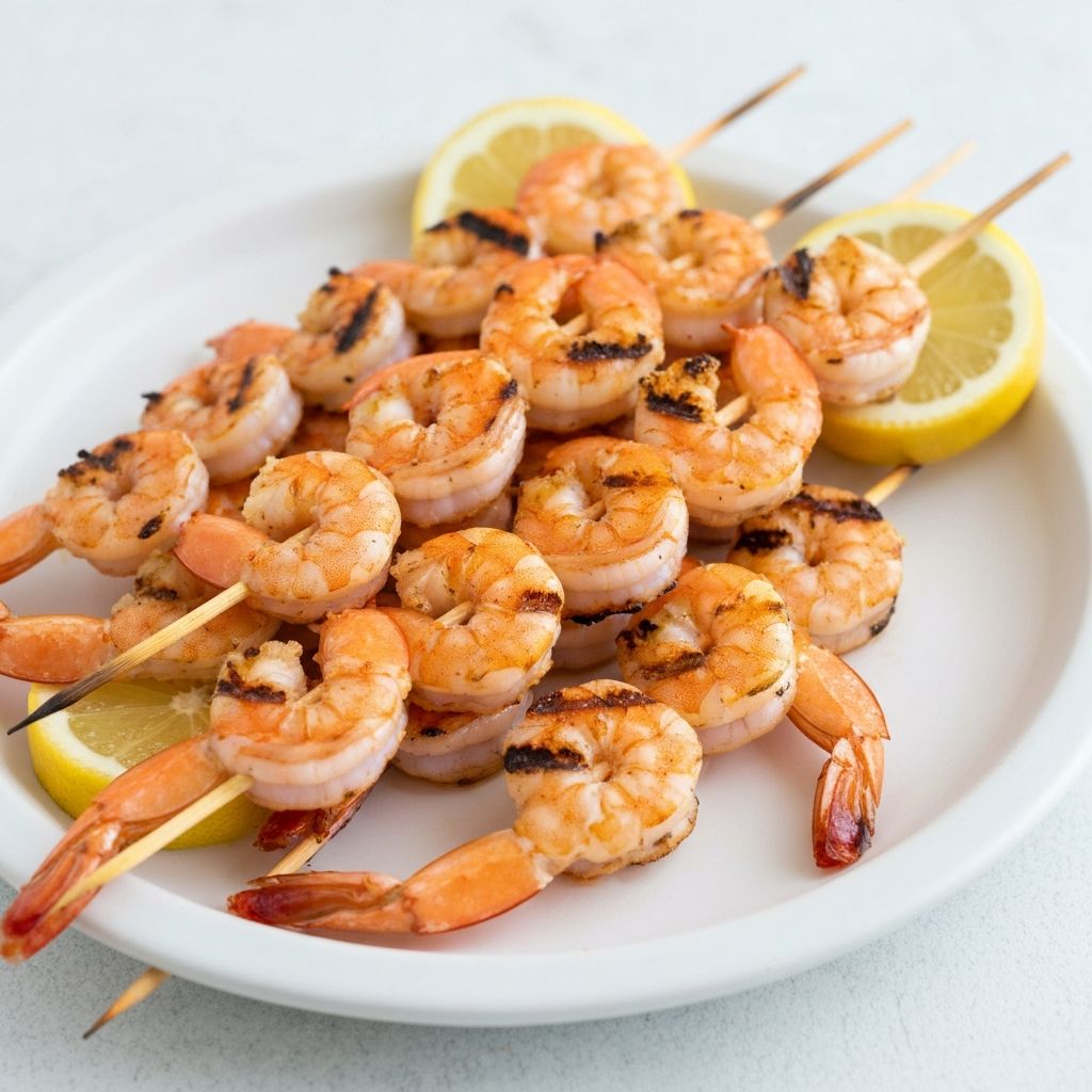 Brochetas de Camarones a la Parrilla