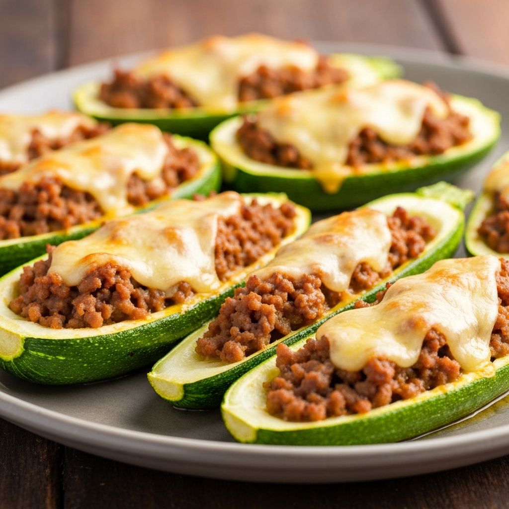 Calabacín Relleno con Carne Molida y Queso al Horno Low Carb