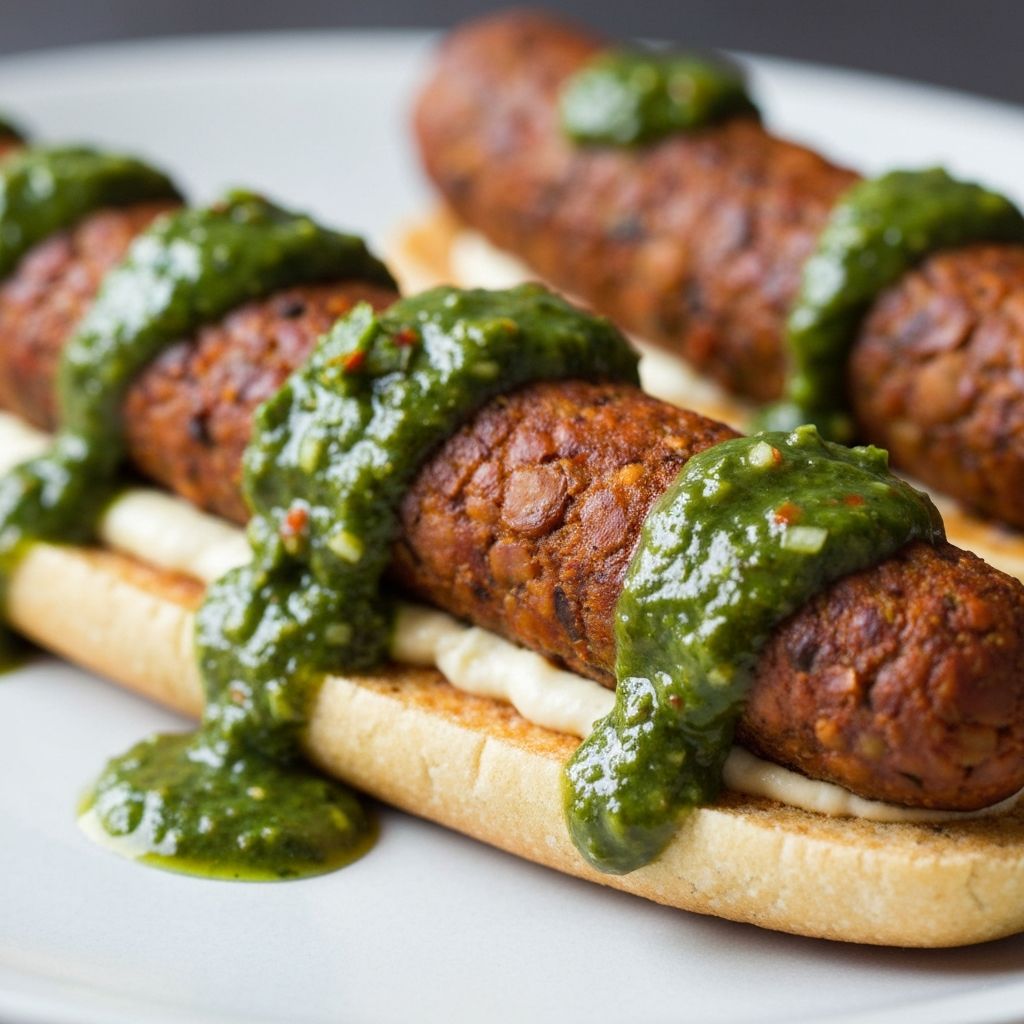 Choripán Vegano de Lentejas con Chimichurri