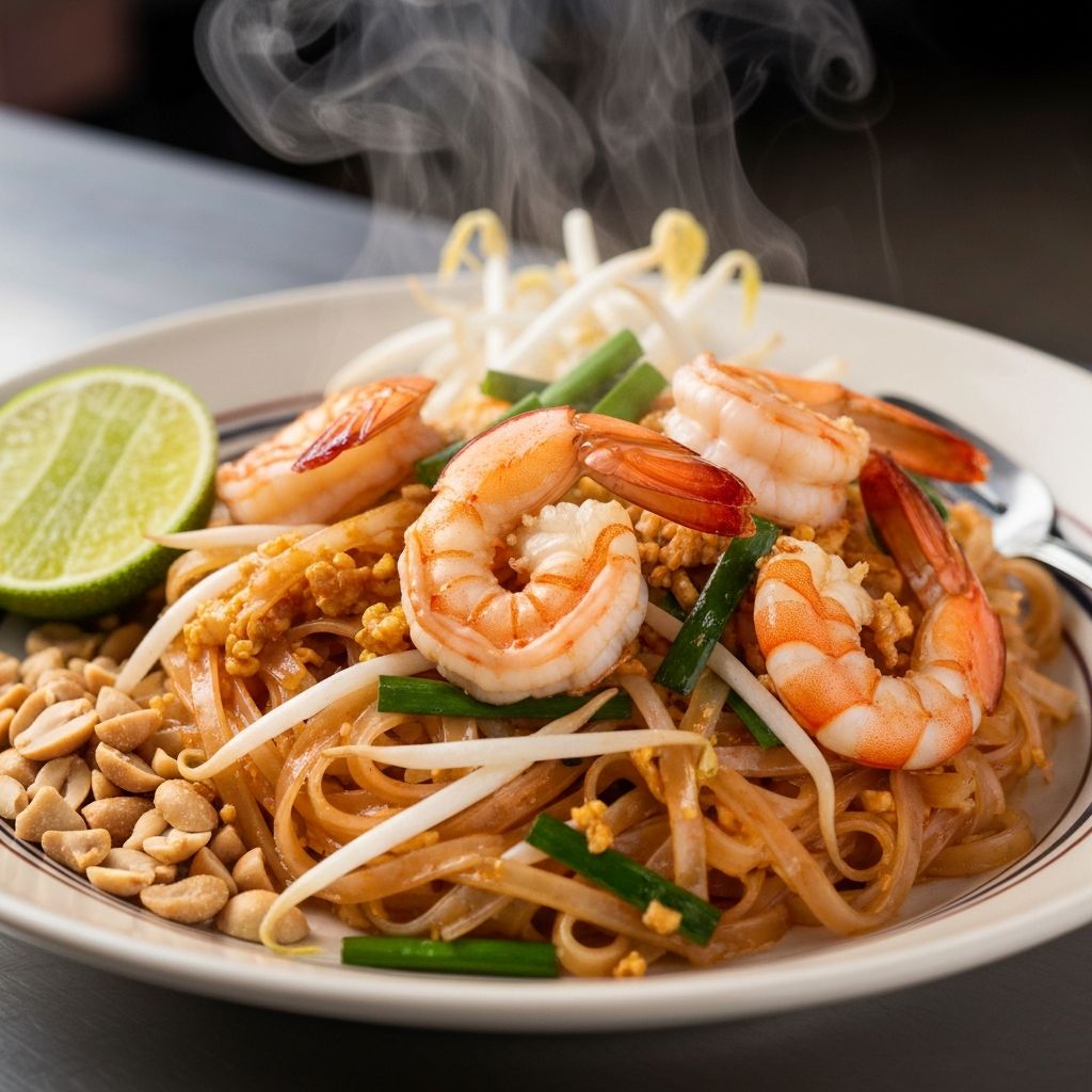 Pad Thai de Camarones Auténtico Tailandés