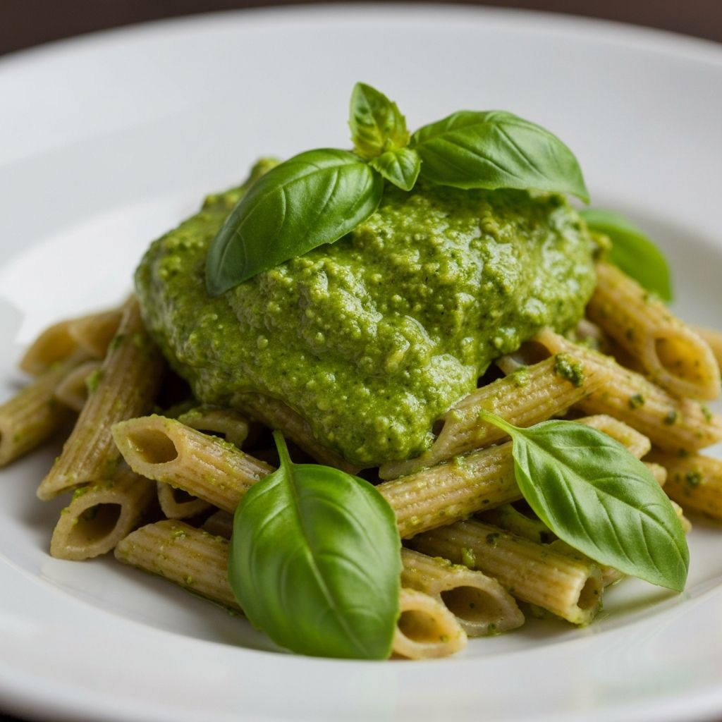 Pasta Integral con Pesto de Albahaca
